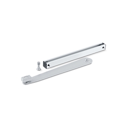 Geze OT-Gleitschiene, für Boden-Türschließer, Aluminium, TS 550, silberfarbig eloxiert, aufliegend, Achsverlängerung: 25 mm (PG:90) 072850