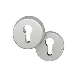 FSB HT-Schutz-Schlüsselrosette, PZ gelocht, Stärke Abdeckung außen 16mm, Aluminium, 73 7395, Naturfarbig eloxiert, verdeckt verschraubt, mit Stütznocken, ES 1 (SK2), TS 67-69mm Nr. 0 73 7395 00210 0105