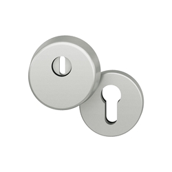 FSB HT-Schutz-Schlüsselrosette, PZ gelocht, Stärke Abdeckung außen 16mm, Aluminium, 73 7395, Naturfarbig eloxiert, verdeckt verschraubt, mit Stütznocken, ES 1 (SK2), TS 67-69mm, mit Zylinderabdeckung Nr. 0 73 7395 01210 0105