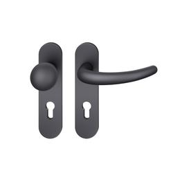 FSB ASL® OT-Wechselgarnitur, Kurzschild, oval, PZ gelocht, E72, Aluminium, 12 1160, DIN Links-Rechts, Schwarz gestrahlt, mit Stütznocken, Klasse 4, Vierkant 8mm, TS 39-58mm Nr. 0 12 1160 00910 0810