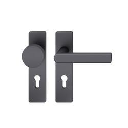 FSB ASL® OT-Wechselgarnitur, Kurzschild, eckig, PZ gelocht, E72, Aluminium, 12 1244, DIN Links-Rechts, Schwarz gestrahlt, mit Stütznocken, Klasse 4, Vierkant 8mm, TS 39-58mm Nr. 0 12 1244 00310 0810