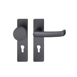 FSB ASL® OT-Wechselgarnitur, Kurzschild, eckig, PZ gelocht, E72, Aluminium, 12 1045, DIN Links-Rechts, Schwarz gestrahlt, mit Stütznocken, Klasse 4, Vierkant 8mm, TS 39-58mm Nr. 0 12 1045 00310 0810