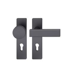 FSB ASL® OT-Wechselgarnitur, Kurzschild, eckig, PZ gelocht, E72, Aluminium, 12 1003, DIN Links-Rechts, Schwarz gestrahlt, mit Stütznocken, Klasse 4, Vierkant 8mm, TS 39-58mm Nr. 0 12 1003 00310 0810