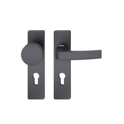 FSB ASL® OT-Wechselgarnitur, Kurzschild, eckig, PZ gelocht, E72, Aluminium, 12 1163, DIN Links-Rechts, Schwarz gestrahlt, mit Stütznocken, Klasse 4, Vierkant 8mm, TS 39-58mm Nr. 0 12 1163 00310 0810