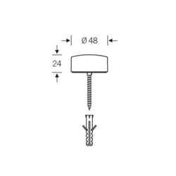 FSB Bodentürstopper, H 24mm, Ø 48mm, Aluminium, 38 3878, Naturfarbig eloxiert Nr. 0 38 3878 00000 0105