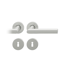 FSB ASL® Drückergarnitur, mit Rosetten, rund, DIN Links-Rechts, BB gelocht, Bronze, 12 1076, Hellbronze, mit Stütznocken, Vierkant 8mm, Stärke Abdeckung 7mm, TS 39-58mm Nr. 0 12 1076 01302 7615