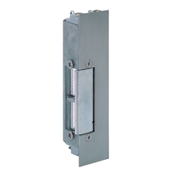 Assa Türrahmen-Elektro-Türöffner, mit Flachschließblech, DIN Links-Rechts 3405RR, 12V, staubgrau asymmetrisch, stabile Bauform, Schließblechl. 160mm, Schließblechb. 25mm, Schließblechs. 3mm Nr. 3405RR-12002E91