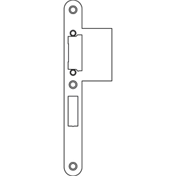 Assa Lappenschließblech, für Türöffner OneSystem, N6003, Edelstahl 24/64x235, rund, DIN Links-Rechts, edelstahl, geschliffen mit Fallen und Riegelausschnitt, stumpf, einflügelig Nr. N60030403010000