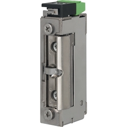 Assa Türrahmen-FH-Türöffner, mit Flachschließblech, Edelstahl 118FRR, DIN Links-Rechts, 10-24V AC/DC Arbeitsstrom, kantig, edelstahl geschliffen, Schließblechl. 130mm, Schließblechb. 24mm, Schließblechs. 3mm Nr. 118FRR-09635A71