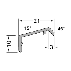 Gutmann Fenster Flügelabdeckprofil, 6m, Aluminium FP 16, mittelbronze eloxiert Breite 21mm, Neigung 15°, Legierung EN AW-6060 T66 (VE= 240 Meter)