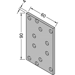 Gutmann Haustür Schwellenhalter für Bodenschwelle, Aluminium SH 70 blank zum Anschrauben, B 60mm, H 90mm (VE= 20 Stück)