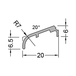 Gutmann Fenster Flügelabdeckprofil, 6m, Aluminium FP 6257, verkehrsweiß pulverbeschichtet Breite 20mm, Neigung 20°, Legierung EN AW-6060 T66 (VE= 240 Meter)