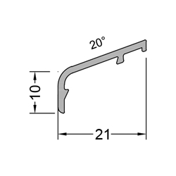 Gutmann Fenster Flügelabdeckprofil, 6m, Aluminium FP 8849, mittelbronze eloxiert Breite 21mm, Neigung 20°, Legierung EN AW-6060 T66 (VE= 240 Meter)