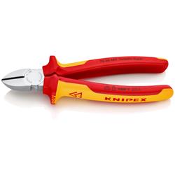 Knipex Seitenschneider isoliert mit Mehrkomponenten-Hüllen, VDE-geprüft verchromt 180 mm Nr. 70 06 180