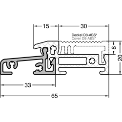 Gutmann Fenstertür Bodenschwelle, thermisch getrennt, 6000mm, ALU Weser 65/20 TI, naturton eloxiert Legierung EN AW-6060 T66 (VE= 60 Meter)