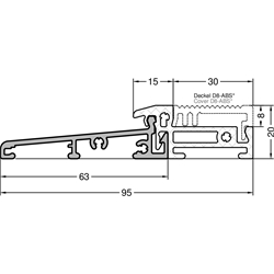 Gutmann Fenstertür Bodenschwelle, thermisch getrennt, 6000mm, ALU Weser 95/20 TI, naturton eloxiert Legierung EN AW-6060 T66 (VE= 60 Meter)