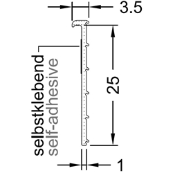 Gutmann Fensterbankdichtung, UD 400-1, L100m, schwarz zum Kleben B 3, 5mm, H 25mm, S 1mm (VE= 100 Meter)