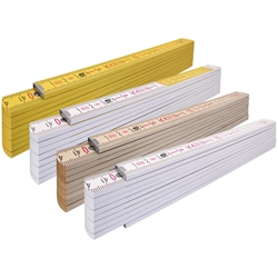STABILA Zollstock Type 417, 2m, weiß, weiß/gelbe metrische Schnellablese-Skala, Winkelfunktion, Meterstab aus PEFC-zertifiziertem Holz, Stahlblechgelenke mit integrieter Stahlfeder Nr. 14555