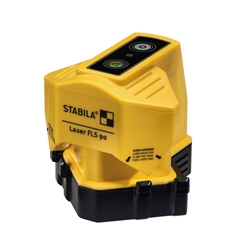 STABILA Bodenlinien-Laser FLS 90, exakter 90-Grad-Winkel am Boden, Reichweite Laserlinie 15m, Schutzklasse IP 54, Umsteck-Sockel, Zielplatte, Tasche Nr. 18574