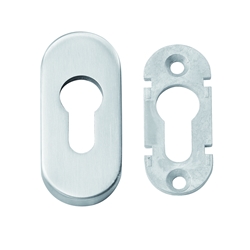 PZ-Schutzrosette Edelstahl oval 74x33x9mm