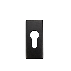 PZ-Schutzrosette RAL 9005 schwarz Feinstruktur rechteckig 74x33x10mm