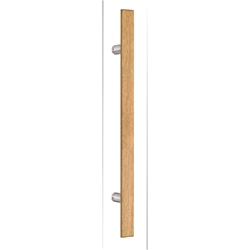 Stangengriff halbrund pur Holz Eiche hell, Stützen Edelstahl 1400/1000/50/30mm gerade Stützen 90°