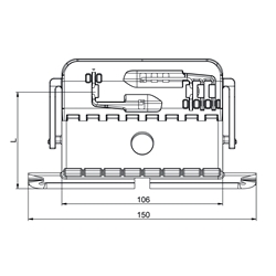 Hochschiebe-Sicherung CLICKSUR, 1-gliedrig, SW 60, 8mm + Feder für Vierkantlochung Nr. H875DC
