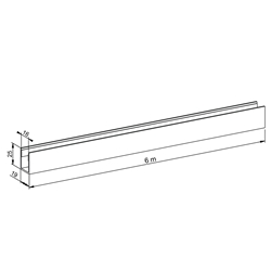 Alu-Laufschiene Natur-eloxiert EV1, 25x19x25mm, Lagerlänge 6 m Nr. 40750