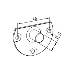 Halbmondlager mit 12mm Zapfen aus 30% glasfaser- verstärktem Polyamid Nr. 18088G