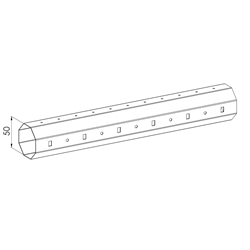 Achtkantwelle 50x0,60mm, in Lagerlängen à 6 m Nr. 18705