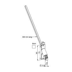 Gelenklager mit 6mm Vierkant 12mm Bolzen, 90° Abgang Nr. 17781