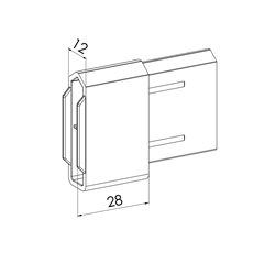 Endstabgleiter 28x12mm für 94er Profil, braun Nr. 94ENB
