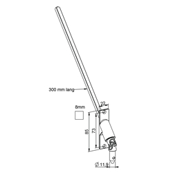 Gelenklager mit Vierkantverlängerung, 8mm, 12mm Durchmesser, 90° Abgang Nr. 17204