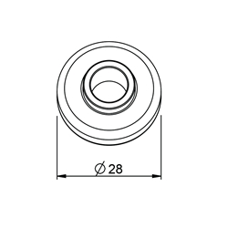 Mini-Kugellager-Einsatz Metall, mit Bund, 10mm Bohrung Nr. 18106