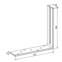Winkel aus Eisen 40x5mm lose, verzinkt von Art. 14409 Nr. 14440