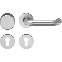 ECO Wohnraum Wechsel-Rosettengarnitur K130/D110, 8mm, PZ, OGL Click, Edelstahl matt, TS 38-45mm, Nr.5030048162