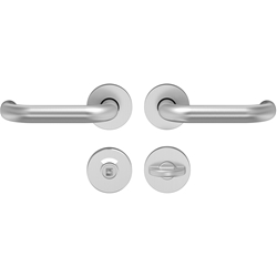 ECO Wohnraum Drücker-Rosettengarnitur D110, 8mm, WC, SGL Click, Edelstahl matt, TS 38-43mm Nr. 5030041304