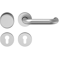 ECO Wohnraum Wechsel-Rosettengarnitur K130/D110, 8mm, PZ, SGL Click, Edelstahl matt, TS 38-45mm, Nr.5030041336