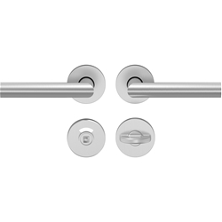 ECO Wohnraum Drücker-Rosettengarnitur D310, 8mm, WC, SGL Click, Edelstahl matt, TS 38-43mm Nr. 5030041318
