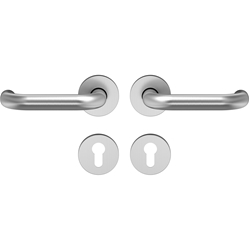 ECO Wohnraum Drücker-Rosettengarnitur D110, 8mm, PZ, OGL Click, Edelstahl matt, TS 38-45mm, Nr.5030048149