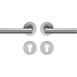 ECO Wohnraum Drücker-Rosettengarnitur D310, 8mm, PZ, SGL Click, Aluminium F1, TS 38-45mm Nr. 5030041589