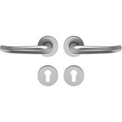 ECO Wohnraum Drücker-Rosettengarnitur D410, 8mm, PZ, SGL Click, Aluminium F1, TS 38-45mm Nr. 5030041599