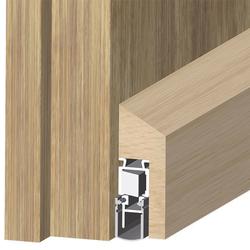 Athmer Türabsenkdichtung, 1055mm, Schall-Ex® Applic T Set, eiche, eloxiert verdeckt verschraubt, B 21mm, H 54mm, Bandseite, einseitig, Holz Nr. 1-661-1055