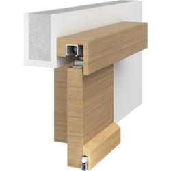 Athmer OT-Schiebetürdichtung, Schall-Ex® Slide Applic T L 930mm, eiche unbehandelt zum Anschrauben, B 21mm, H 54mm, Hub 5mm, Schlossseite, einseitig, ALU (mit Zubehör 5129) Nr. 1-718-0930