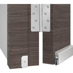 Athmer Türabsenkdichtung, 860mm, Wind-Ex A, silber, eloxiert zum Kleben, B 15,4mm, H 45mm, Hub 11mm, einseitig, Bandseite, ALU (mit Zubehör 5460) Nr. 1-812-0860