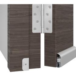 Athmer Türabsenkdichtung, 805mm, Schall-Ex® Applic A, verkehrsweiß, pulverbeschichtet verdeckt verschraubt, B 14,5mm, H 46mm, Hub 5mm, Bandseite, einseitig, ALU (mit Zubehör 5126) Nr. 1-668-0805