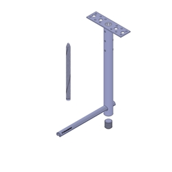 Knelsen RK-Fest-DS-RA-25x280, Fensterbefestigung zur Vormontage vom Kastenhersteller nach oben, für Raffstoreanlagen und Revisionskasten außen, mit Befestigungszubehör Nr. K-400360