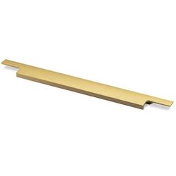Hettich Griffleiste, mit Harpunensteg, L 1195mm Lamezia 9265994, Aluminium messingfarbig matt gebürstet, Breite 39mm, Höhe 9,5mm