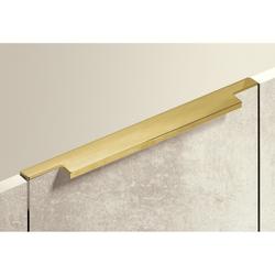 Hettich Griffleiste, mit Harpunensteg, L 1195mm Lamezia 9265994, Aluminium messingfarbig matt gebürstet, Breite 39mm, Höhe 9,5mm