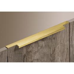 Hettich Griffleiste, mit Harpunensteg, L 1195mm Lamezia 9265994, Aluminium messingfarbig matt gebürstet, Breite 39mm, Höhe 9,5mm